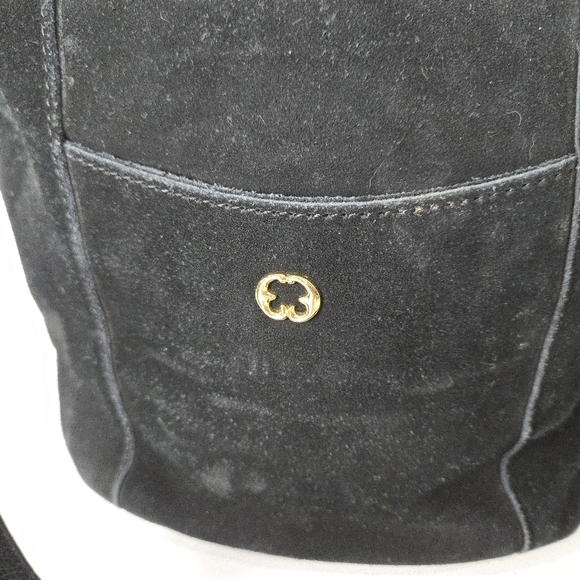 Emma Fox Flower Black Suede Purse - Picture 9 of 10